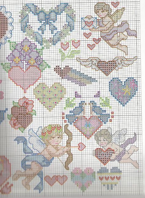 Cupid Heart, Cross Stitch Angels, Valentine Cupid, Just Cross Stitch, Pola Kristik, Mini Cross Stitch, Mini Cross, Cross Stitch Patterns Free, Free Cross Stitch