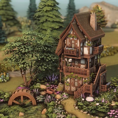 Magical cottage 🌾 | noCC My entry for the #samabrigu2k challenge hosted by @samabrigu ✨ 🛠️ packs used: EP: Cottage living, For rent, Get… | Instagram Bloxburg Hobbit House, Sims Cottage Layout, Sims House Cottage, Sims 4 Cottage Living Build, Sims 4 Witch House No Cc, Sims 4 Glimmerbrook Houses, Sims 4 Cottage Build, Sims 4 Small Cottage, Sims 4 Cottagecore House