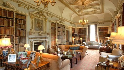 Library Study Room, Rich Decor, British Country, Country House Interior, Hall Interior, English Manor, English Country House, English House, Stately Home