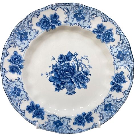 Palate & Plate Victorian Blue Rose Floral Porcelain Salad Plate Set Of (2) 7.75" Salad Side Plates Brand New And Beautiful! Blue Rose Floral On A White Background Dishwasher And Microwave Safe A Must Have For Your Spring And Summer Kitchen And Home Decor! Also A Great Gift For Mother's Day:) ** I Also Have The Matching Dinner Plates And Salad Bowls, Please Let Me Know If You Are Interested As You Can Bundle To Save On Shipping** Highly Rated Fast Shipper (By Next Day) Ships From Houston, Texas S Plate Png, Birthday Plate, Currier And Ives, Blue And White Style, Summer Kitchen, Rose Tea, Dinner Plate Sets, China Patterns, Blue Plates