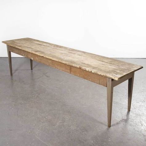 Long Rectangular French Pine Kitchen – Farmhouse – Dining Table | unknown | Vinterior Narrow Rectangle Dining Table, Narrow Long Dining Table, Long Narrow Dining Table, Pine Tables, Narrow Dining Table, Malta House, Narrow Dining Tables, Leather Ottoman Coffee Table, French Farmhouse Dining Table