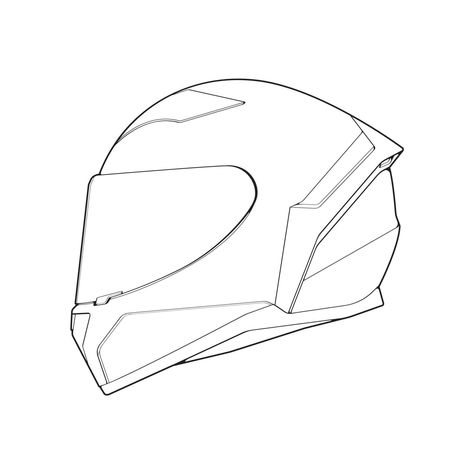 Helmet Design Sketch, Motorcycle Helmet Tattoo, Motorcycle Helmet Drawing, Rider Drawing, Tattoo Motorcycle, Helmet Vector, Car Drawing Easy, Car Template, Helmet Drawing