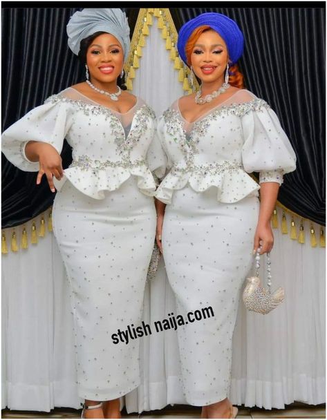 Gorgeous and Stunning Styles For Celebrations and Occasions. - Stylish Naija White Beaded Dress, White Lace Dress Short, Lace Dress Classy, Lace Long Gown, Stylish Naija, African Party Dresses, Nigerian Lace Styles, Lace Dress Design, Short African Dresses