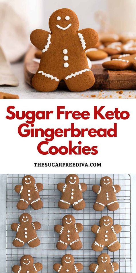 Sugar Free Gingerbread Cookies, Sugar Free Gingerbread, Gingerbread Cookies Without Molasses, Keto Gingerbread Cookies, Keto Gingerbread, Low Carb Gingerbread, Brownie Ideas, Low Carb Christmas, Keto Christmas Cookies