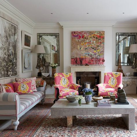 Kit Kemp Interiors, Anthropologie Interior, Kit Kemp, Colorful Interior Design, Casa Vintage, Eclectic Interior, Best Interior Design, A Living Room, Best Interior