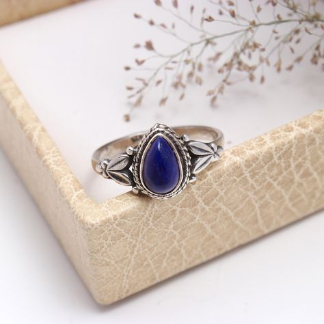 Excited to share the latest addition to my #etsy shop: Handmade Lapis Lazuli Gemstone Ring, 925 Silver Ring, Natural Lapis Wedding Purpose Woman Ring, Minimalist Jewelry Lapis Gemstone https://etsy.me/3SbDMJX #girls #pear #euro #bezel #victorian #no #silver #blue Lapis Lazuli Jewelry Ring, Woman Ring, Lapis Lazuli Jewelry, Lapis Ring, Lapis Lazuli Gemstone, Lapis Lazuli Ring, Gold And Silver Rings, Lapis Lazuli Stone, Victorian Rings