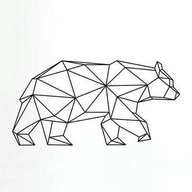 99+ Masculine Tattoo Designs for Men and Guys Geometric Bear Tattoo, Tattoo Bear, Origami Tattoo, Geometric Art Animal, Bear Tattoo Designs, Drawing Room Decor, Geometric Bear, Bear Tattoos, Geometric Tattoo Design