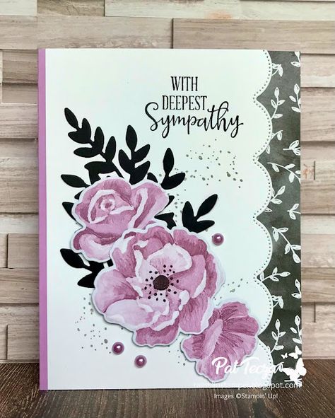 Handmade Sympathy Card Ideas, Diy Flower Decorations, Bottled Happiness, Stampin Up Sympathy Cards, Happiness Abounds, Sympathy Card Messages, Sympathy Cards Handmade, Cottage Rose, Homemade Birthday Cards