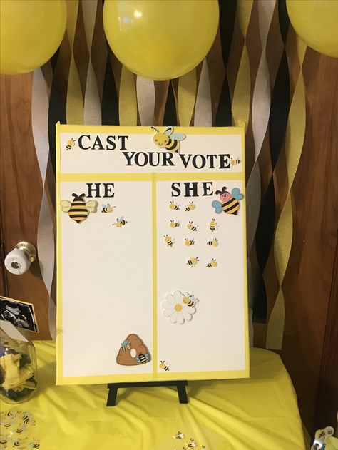 What It Bee Gender Reveal, What Will I Bee Gender Reveal, Bee Hive Gender Reveal Ideas, What'll It Bee Gender Reveal, Gender Theme Ideas, Gender Reveal Party Theme Ideas Honey Bees, He She What Will It Bee Gender Reveal, Who Will It Bee Gender Reveal, Sunflower Gender Reveal Ideas