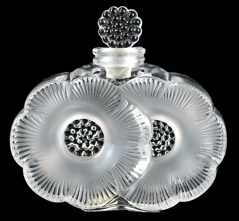 Lot 4279: Lalique "Two Flowers" Glass Perfume Bottle, Signed - J Levine Auction & Appraisal LLC | AuctionZip Lalique Jewelry, Lalique Perfume, Lalique Perfume Bottle, Flower Perfume, Natural Essence, Pretty Perfume Bottles, Perfume Bottle Art, Lalique Crystal, Crystal Perfume Bottles