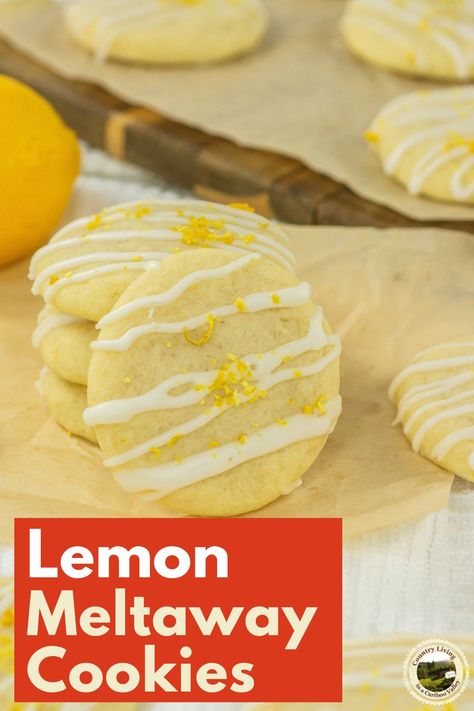 Lemon Melt-Away cookies are so delicious and an easy to make cookie recipe. With a sweet and mouthwatering homemade glaze, these lemon meltaway cookies are the perfect any-time treat that melt in your mouth! Lemon Meltaway Cookies, Lemon Meltaways, Land O Lakes Recipes, Homemade Glaze, Cookies With Lemon, Meltaway Cookies, Easy To Make Cookies, Christmas Snacks, Melt In Your Mouth