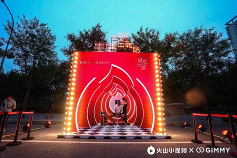 Stage Backdrop Design, Launch Event Ideas, Event Booth Design, Mini Stand, Video Booth, Event Booth, Air Asia, Set Design Theatre, Stage Set Design