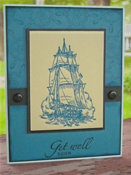 Nautical Cards, Get Well Wishes, Shaped Cards, Get Well Cards, Male Cards, Masculine Cards, Paper And Ink, Scrapbook Cards, Stampin Up Cards