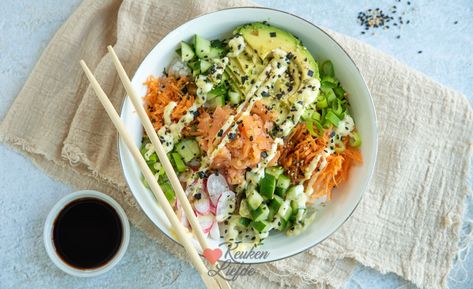 Sushi Bowl, Poke Bowl, Cobb Salad, Holiday Recipes, Whole Food Recipes, Diner, Avocado, Good Food, Food And Drink