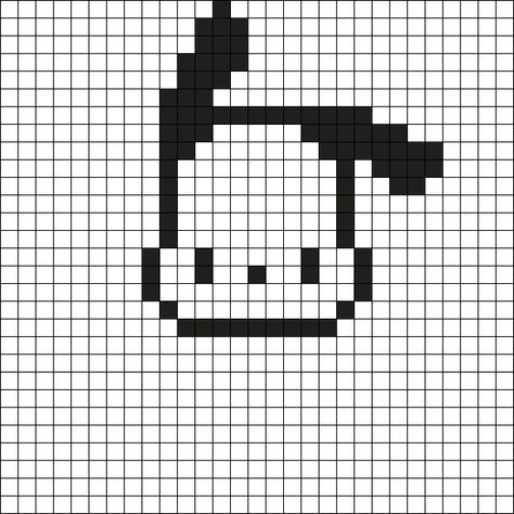 Pochacco Perler Bead Patterns, Pochacco Pixel Art Grid, Pochacco Grid Pattern, Pixel Pochacco, Pochacco Perler Beads, Pixel Grid Ideas, Pixel Art Sanrio, Kitty Y Spiderman, Pixel Hello Kitty