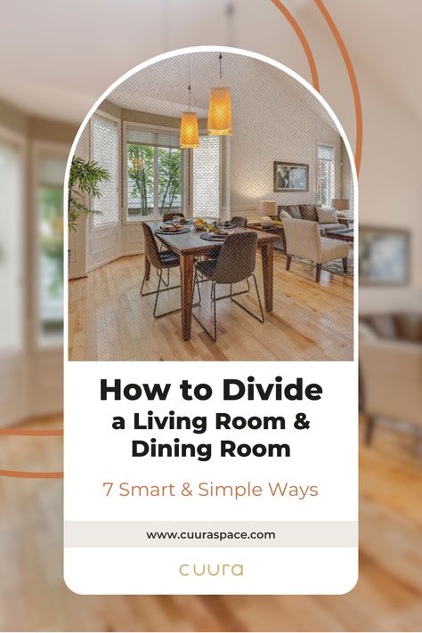 7 smart & simple ways to divide a living room & dining room Zoning Living Dining Room, Dividing Living Room And Dining Room, Separating Dining And Living Room, Creating Dining Space In Living Room, Combination Living And Dining Room, Dining Room Behind Living Room, How To Divide Living And Dining Room, Dinner And Living Room Together, Carpet In Dining Room Solutions