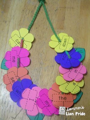 Sommer's Lion Pride: Celebrate Lei Day (May 1st) by making a High Frequency Word Lei! Kindergarten Graduation Poems, High Frequency Words Kindergarten, Family Literacy Night Activities, Lei Day, Family Literacy Night, Hawaiian Crafts, Hawaii Theme, Family Literacy, Reading Themes