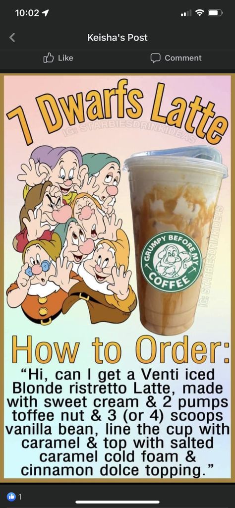 Disney Inspired Starbucks Drinks, Special Starbucks Drinks, Disney Starbucks Drinks, Starbucks Halloween Drinks, Starbucks Drink Menu, Disney Dishes, Starbucks Secret Menu Recipes, Disney Drinks, Disney Starbucks