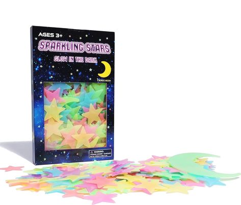 PRICES MAY VARY. Glow in the Dark Stars: Our star stickers are made from safe and non-toxic PVC material, which is environmentally friendly and has no odor. They are also waterproof and can be applied to any smooth surface, such as walls, ceilings, doors, windows, etc. Easy to Use: Just peel off the back of the sticker and stick it on the desired location. The stickers will glow in the dark for several hours after being exposed to light, creating a magical and enchanting atmosphere. Wide Applica Glow In The Dark Stars, Dark Stars, Nursery Decorations, Dark Star, Stocking Stuffer Gifts, Star Stickers, Wall Treatments, Pvc Material, Stocking Stuffer