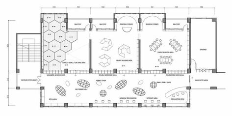 Lishin Elementary School Library | TALI DESIGN - Arch2O.com School Library Architecture, Small Library Design Architecture Plan, Modern School Library Design, School Library Floor Plan, Library Floor Plan Architecture, Tali Design, Floor Plan Architecture, Modern Libraries, Library Floor Plan