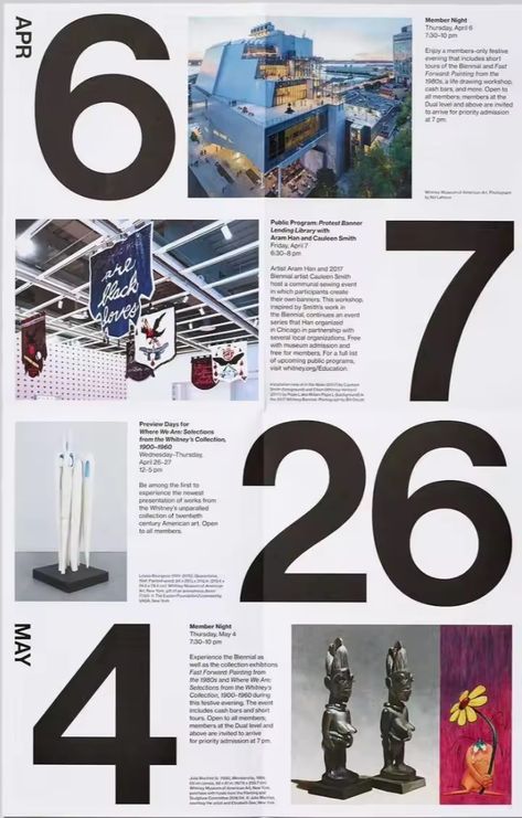 Good Layout Design, Graphic Design Gallery, Whitney Museum Of American Art, Museum Guide Design, American Poster Design, Portfolio Poster Design, Printed Newsletter Design, Graphic Design Publication, Bold Editorial Design