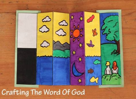 seven days of creation « Crafting The Word Of God Genesis 1:1 Craft, Genesis Crafts For Kids, In The Beginning God Created Crafts, Adam And Eve Craft, In The Beginning God Created, Template Color, Bible Story Crafts, Days Of Creation, Christian Crafts