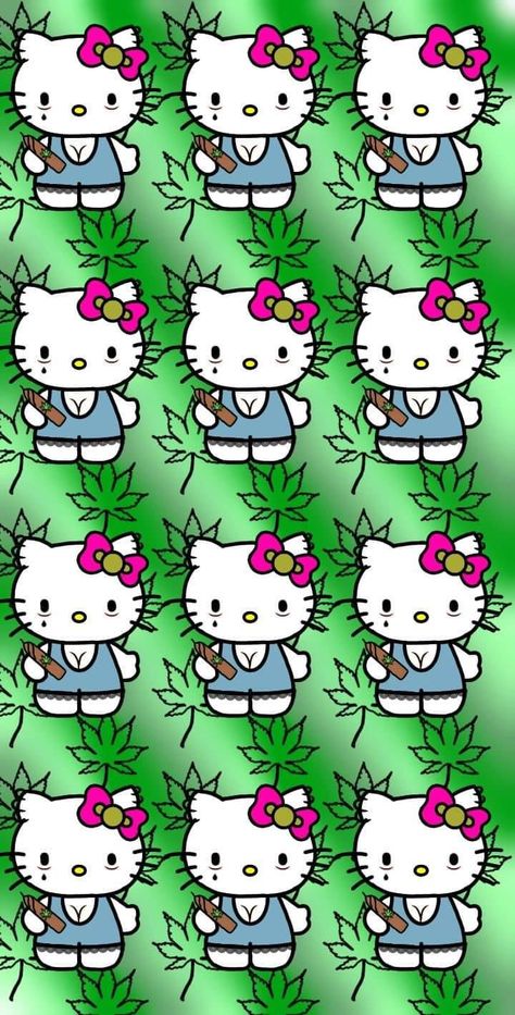 Hello Kitty High Wallpaper, High Hello Kitty Wallpaper, Silly Wallpapers Iphone, Green Hello Kitty Wallpaper, Iphone Wallpaper 12, Green Hello Kitty, Hello Kitty Halloween Wallpaper, Aesthetic Hello Kitty, 헬로키티 배경화면