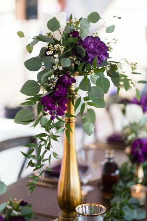 Wedding Loading, Purple Tablescape, Feast Table, Purple Centerpiece, Purple Centerpieces, Purple And Gold Wedding, Wedding Flower Guide, Corporate Events Decoration, Basketball Display