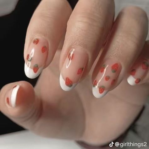 Nail Designs, Nails, Flowers, Red, White