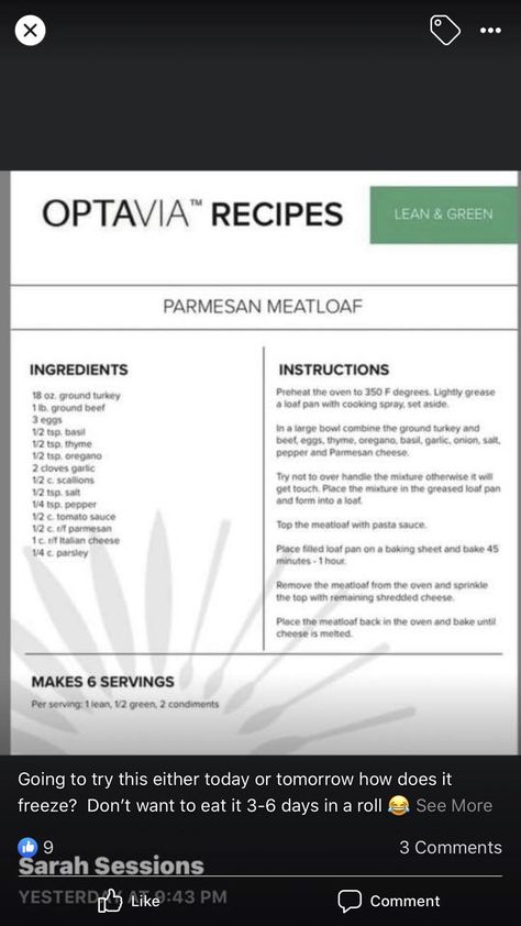 Optavia 5 1 Plan, 2024 Diet, Optimal Weight 5&1 Plan, Medifast Recipes, Optavia Lean And Green, Lean Protein Meals, Meatloaf Ingredients, Optavia Recipes, Lean And Green