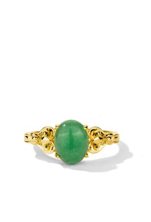 Gold Ring w/ Natural Green Aventurine Stone on Vintage Band | Fortune by Oomiay Aventurine Ring, Green Aventurine Stone, Aventurine Stone, Vintage Band, Outfit Goals, Green Aventurine, Gold Ring, Gold Rings, Band