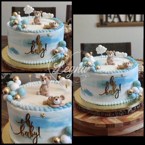 Baby Shower Cake Bear Theme, We Can Bearly Wait Cake Ideas, Teddy Bear Baby Shower Theme Boy Cake, Teddy Bear Baby Shower Cake Boys, Cake Bear Baby Boy, Teddy Bear Shower Cake, Boy Baby Shower Ideas Themes Teddy Bears, Baby Shower Cake Teddy Bear, We Can Bearly Wait Baby Shower Cake