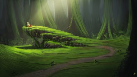 Forest Glade, Celtic Music, Free Desktop Wallpaper, Digital Art Gallery, Landscape Concept, Animation Background, Environment Design, Environment Concept Art, Environmental Art