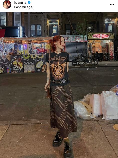 Luanna Perez, It's Too Hot, East Village, Weekend Wear, Doc Martens, Plaid Skirts, Edgy Fashion, Fashion Inspo Outfits, Fashion Inspo