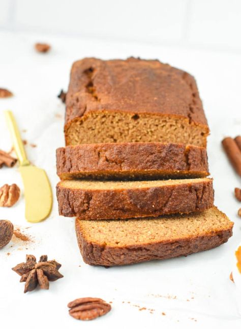 Keto Almond Flour Pumpkin Bread Almond Flour Pumpkin Bread, Livingood Recipes, Almond Flour Pumpkin, Make Almond Flour, Healthy Pumpkin Bread, Almond Flour Bread, Keto Pumpkin Pie, Autoimmune Diet, Pumpkin Loaf