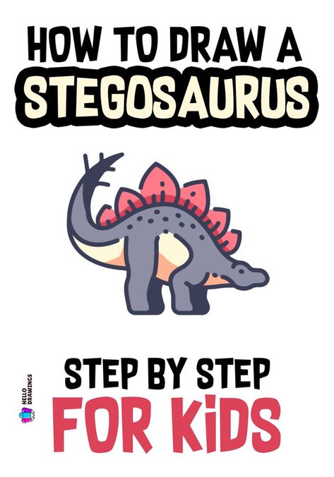 How to Draw a Stegosaurus | Simple Guide for Kids Stegosaurus Drawing, Animal Drawing Tutorial, Easy Animal Drawings, Easy Animals, Easy Drawings For Kids, Animal Drawing, Drawing Tutorial Easy, Basic Shapes, Easy Tutorial