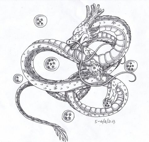 Shenron Shenron Tattoo Design, Shenron Tattoo, Dragon Ball Z Tattoo, Dragon Tattoo Stencil, Shen Long Tattoo, Tattoo Stencil Designs, Dbz Tattoo, Animal Sleeve Tattoo, Z Tattoo