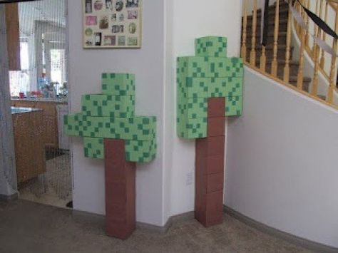 Minecraft Party Decorations, Minecraft Theme, Diy Minecraft, Minecraft Bedroom, Minecraft Room, Minecraft Birthday Party, Birthday Party Crafts, Minecraft Decorations, Minecraft Birthday