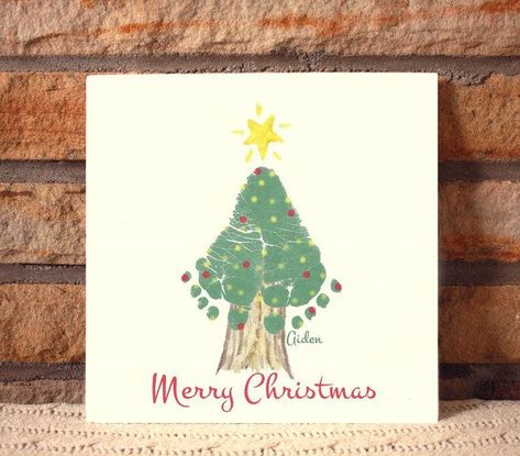 Baby Footprints' Arts and Crafts: Some Wonderful Ideas for Life! Footprint Christmas Tree, Christmas Tree Footprints, Childrens Christmas Cards, Handprint Christmas Cards, Baby Christmas Crafts, Baby Christmas Card, Handprint Christmas, Footprint Crafts, Christmas Cards Kids