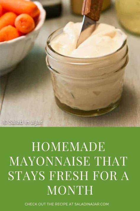 Homemade Mayonnaise Recipe, Homemade Mayo, Homemade Sauce Recipes, Homemade Pantry, Mayonnaise Recipe, Homemade Condiments, Homemade Mayonnaise, Salad In A Jar, Homemade Yogurt