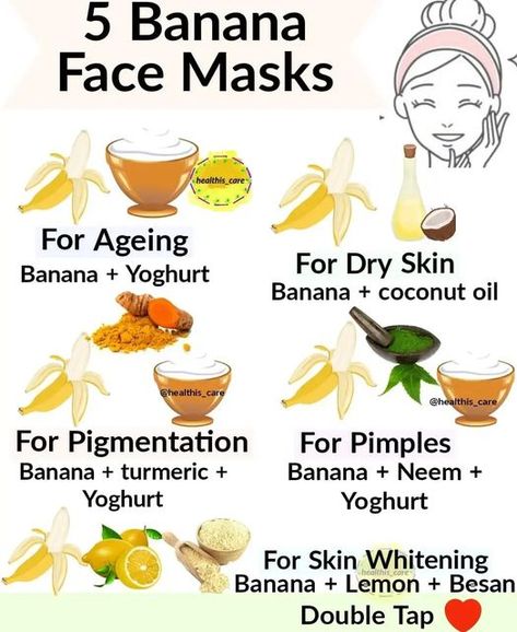 Cinnamon Face Mask, Diy Natural Makeup, Banana Face Mask, Homemade Hair Treatments, Turmeric Face, Natural Skin Care Ingredients, Turmeric Face Mask, Homemade Hair, Skin Spots