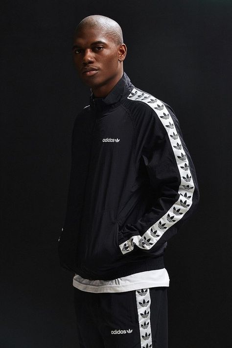 adidas TNT Taped Windbreaker Jacket See more @IllumiLondon Adidas Windbreaker Jacket, Kappa Outfit, Nike Tracksuit, Sweat Suit, Matching Clothes, Men Wear, Adidas Outfit, Track Suit, Men's Coats & Jackets