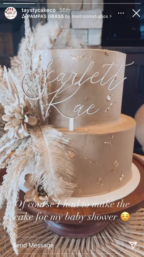 Boho Chic Cake Ideas Birthday, Cake With Pampas Flowers, Boho Theme Desserts, Boho Theme Cake Birthday, Boho Chic Cake Ideas, Boho Baby Shower Cake Ideas, Boho Baby Shower Cake Girl, Boho Cake Ideas Birthday, Boho Gender Reveal Ideas