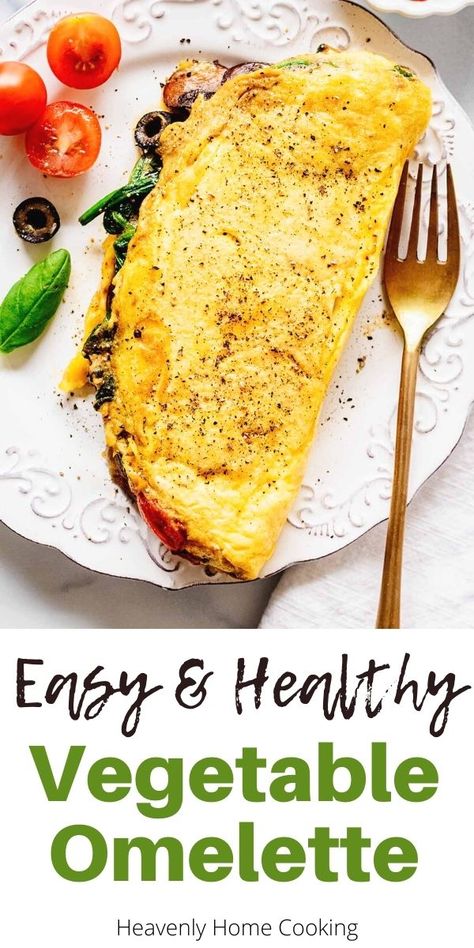 Omelette Healthy, Vegetable Omelette, Healthy Easy Recipe, Healthy Omelette, Omlet Recipes, Omelette Recipe Easy, Veggie Omelet, Veggie Omelette, Omelette Recipe