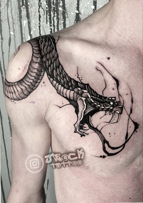 Snake tattoo, graphic tattoo Sketch Snake Tattoo, Snake Back Tattoo For Men, Snake Tattoo Designs Men, Snake Crown Tattoo, Creepy Snake Tattoo, Snake With Wings Tattoo, Serpent Tattoo Men, World Serpent Tattoo, Big Snake Tattoo