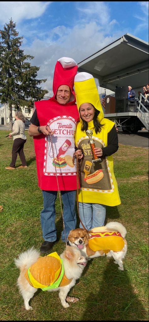 Couple And 2 Dogs Costume, Couple And Two Dogs Halloween Costume, Dog Duo Costumes, Duo Dog Halloween Costumes, 2 Dog Halloween Costumes, Halloween Costumes With Dog And Owner, Dog Duo Halloween Costumes, Costumes With Dogs And Owner, Dog Halloween Costumes For 2 Dogs