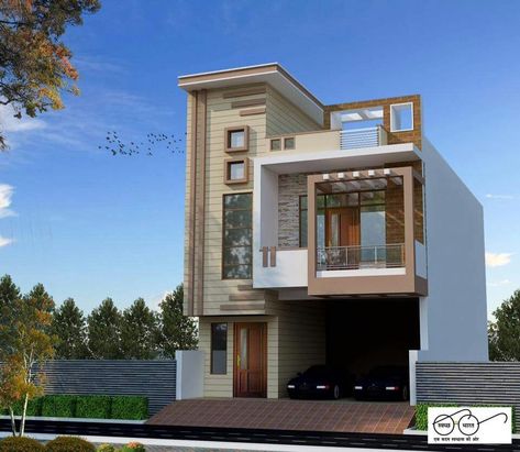 none Double Floor House Design, Front Design Of House, Indian Duplex House Design, Design Of House, Elevation House, Indian House Plans, Small House Elevation, Small House Front Design, House Balcony Design