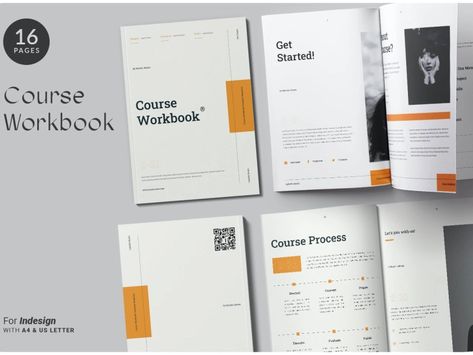 Course Design Layout, Workbook Design Inspiration, Work Book Ideas, Course Workbook Design, Workbook Design Ideas, Word Template Design Layout, Pocket Book Design, Workbook Design Layout, Textbook Layout