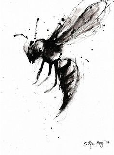 Wutang Tattoo, Wasp Art, Wasp Tattoo, Insect Tattoo, Bug Tattoo, Bee Tattoo, Insect Art, Bee Art, Ink Sketch