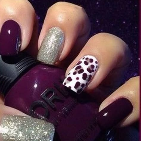 40 Leopard Print Nail Art Ideas !!!! Nail Cheetah, Nails Print, Dark Purple Nails, Cheetah Nail Designs, Nails Chrome, Cheetah Nails, Hacks Beauty, Purple Nail Designs, Leopard Print Nails